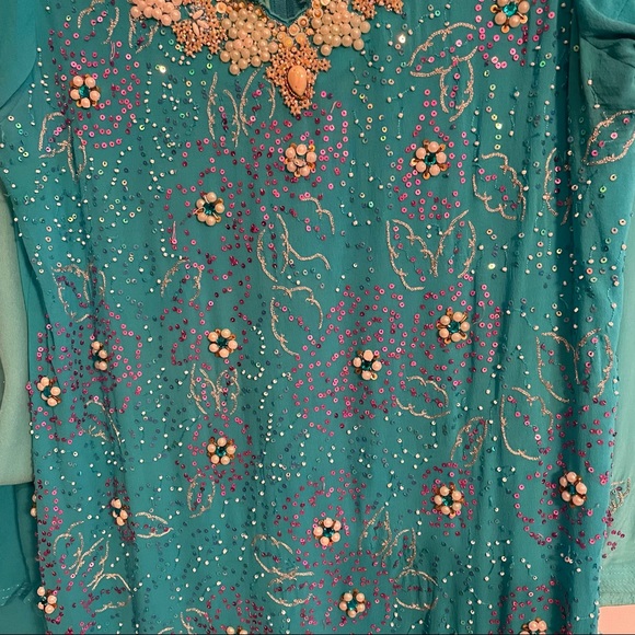 Punjab/Pakistan Salwar Kameez Suit – 3 Piece Blue, Size 36 - Picture 4 of 7